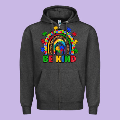 Autism Awareness Rainbow Zipper Hoodie Designed By Artiststas
