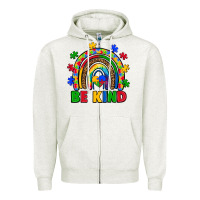 Oatmeal Heather autism awareness rainbow Zipper Hoodie - Artiststas