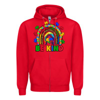 Red autism awareness rainbow Zipper Hoodie - Artiststas