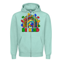 Seafoam autism awareness rainbow Zipper Hoodie - Artiststas
