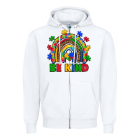 White autism awareness rainbow Zipper Hoodie - Artiststas