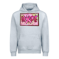 Heather Grey Hope Breast Cancer Urban Hoodie - FaDigitalArtStudio