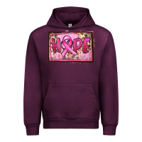 Mauve Wine Hope Breast Cancer Urban Hoodie - FaDigitalArtStudio