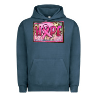 Pigment Midnight Navy Hope Breast Cancer Urban Hoodie - FaDigitalArtStudio