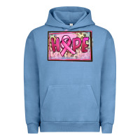 Pigment Pebble Blue Hope Breast Cancer Urban Hoodie - FaDigitalArtStudio