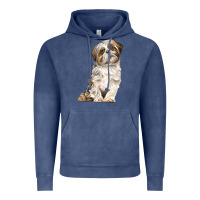 Vintage Denim Shih Tzu Dog Vintage Hoodie - LillyAllenDesigns