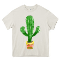Cream mexican cactus Heavy Core Tee - FaDigitalArtStudio