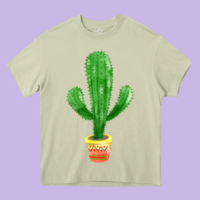 Mexican Cactus Heavy Core Tee Designed By Fadigitalartstudio