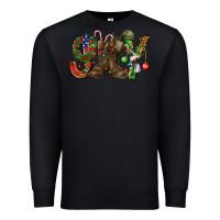 Black Army Christmas Joy Premium Sweatshirt - NancyCooperArtShop
