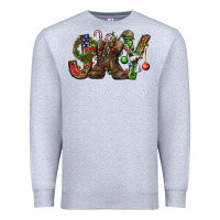 Heather Grey Army Christmas Joy Premium Sweatshirt - NancyCooperArtShop