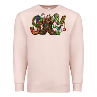 Pale Pink Army Christmas Joy Premium Sweatshirt - NancyCooperArtShop