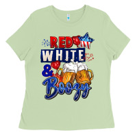 Matcha Red white and boozy 4th of july Ladies Tee - CowGirlArtShop