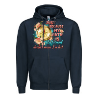 Navy just because my path is different Zipper Hoodie - Artiststas