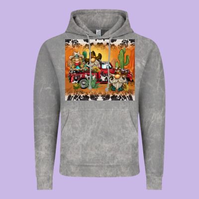 Western Gnome Truck Vintage Hoodie Designed By Barkaloodesign