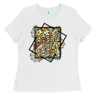 White mama leopard Ladies Tee - CowhideDigitalArt