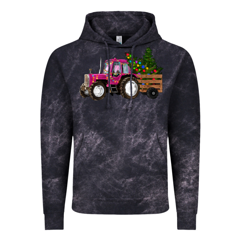Pink Christmas Farm Tractor Vintage Hoodie by RanaPortraitStore | Teevron