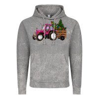 Cloud Rock Pink Christmas Farm Tractor Vintage Hoodie - RanaPortraitStore