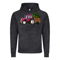 Vintage Black Pink Christmas Farm Tractor Vintage Hoodie - RanaPortraitStore