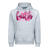Heather Grey Faith Breast Cancer Urban Hoodie - FaDigitalArtStudio