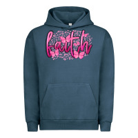 Pigment Midnight Navy Faith Breast Cancer Urban Hoodie - FaDigitalArtStudio