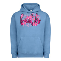 Pigment Pebble Blue Faith Breast Cancer Urban Hoodie - FaDigitalArtStudio