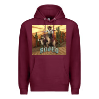 Burgundy Rodeo Cowboy bullfighter western 20oz skinny Premium Hoodie - HowdyJamesFarm