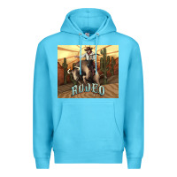 Ocean Blue Rodeo Cowboy bullfighter western 20oz skinny Premium Hoodie - HowdyJamesFarm