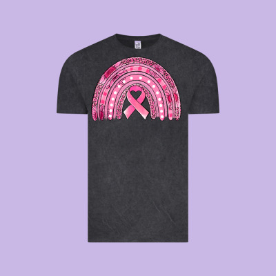 Breast Cancer Awareness Rainbow Vintage Tee Designed By Jasminsmagicworld