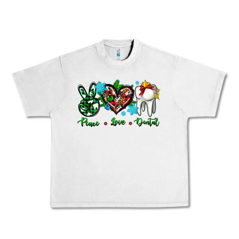 Peace Love Dental For Christmas Urban Heavy Tee by AdoDesignShop | Teevron