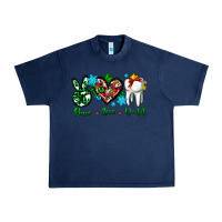 Navy peace love dental for Christmas Urban Heavy Tee - AdoDesignShop
