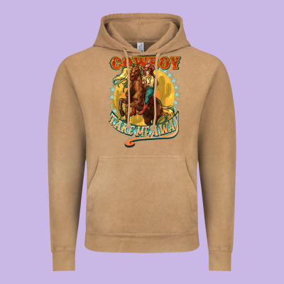 Cowboy Take Me Away Vintage Hoodie Designed By Nancycooperartshop