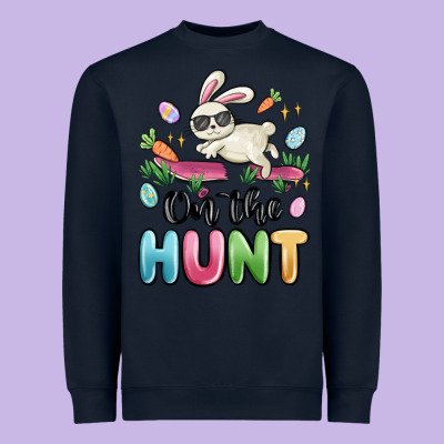 On The Hunt Easter Heavyweight Sweatshirt Designed By Maliassmallbusiness