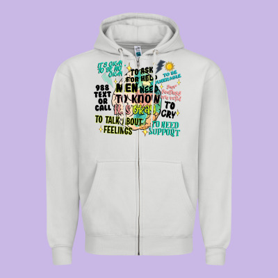 Mens Mental Health Matters Zipper Hoodie Designed By Artiststas