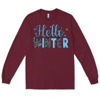 Burgundy hello winter Long Sleeve Tee - JahusDesignShop