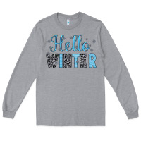 Heather Grey hello winter Long Sleeve Tee - JahusDesignShop