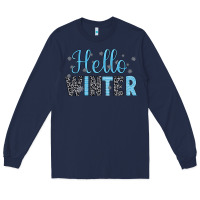 Navy hello winter Long Sleeve Tee - JahusDesignShop