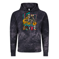 Cloud Black staying alive coffee drinking skeleton Vintage Hoodie - Jasminsmagicworld