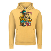 Vintage Mustard staying alive coffee drinking skeleton Vintage Hoodie - Jasminsmagicworld