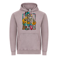 Vintage Zinc staying alive coffee drinking skeleton Vintage Hoodie - Jasminsmagicworld