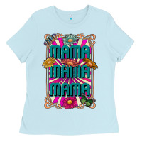 Baby Blue mama mama mama Ladies Tee - CowhideDigitalArt