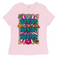 Bubblegum Pink mama mama mama Ladies Tee - CowhideDigitalArt