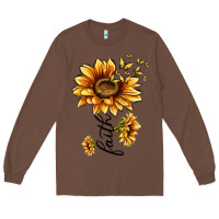 Chestnut faith sunflower Long Sleeve Tee - MaliasSmallBusiness