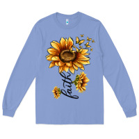 Colony Blue faith sunflower Long Sleeve Tee - MaliasSmallBusiness