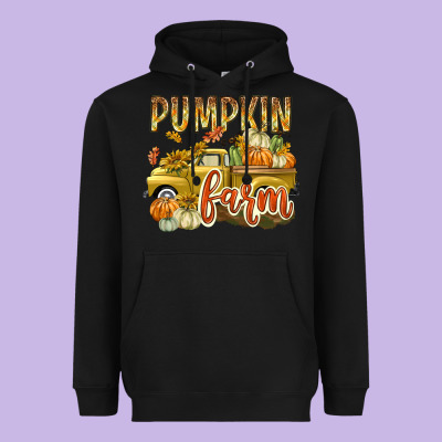 Pumpkin Farm With Truck Heavyweight Hoodie Designed By Texasbilliewilder