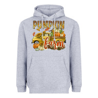 Heather Grey Pumpkin farm with truck Heavyweight Hoodie - texasbilliewilder