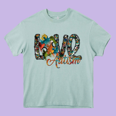 Love Autism Heavy Core Tee Designed By Sublimationcraftshop
