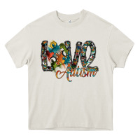 Cream love autism Heavy Core Tee - SublimationCraftShop