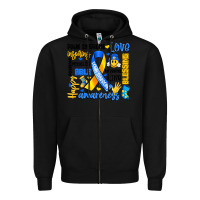 Black down syndrome awareness typography Zipper Hoodie - Artiststas