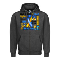 Charcoal Heather down syndrome awareness typography Zipper Hoodie - Artiststas