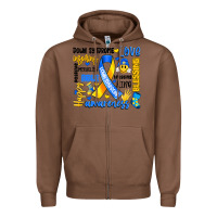 Chestnut down syndrome awareness typography Zipper Hoodie - Artiststas